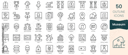 Set of museum icons. Thin linear style icons Pack. Vector Illustration