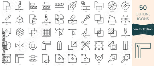 Set of vector edition icons. Thin linear style icons Pack. Vector Illustration