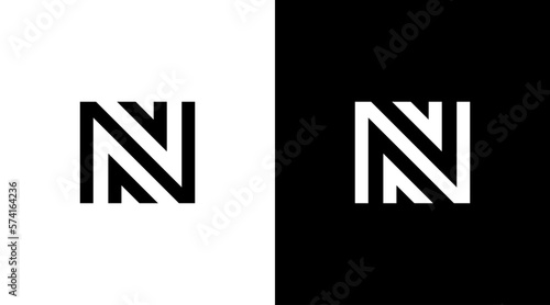 Letter n logo design initial vector monogram icon style template photo
