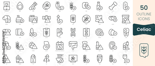 Set of celiac icons. Thin linear style icons Pack. Vector Illustration photo