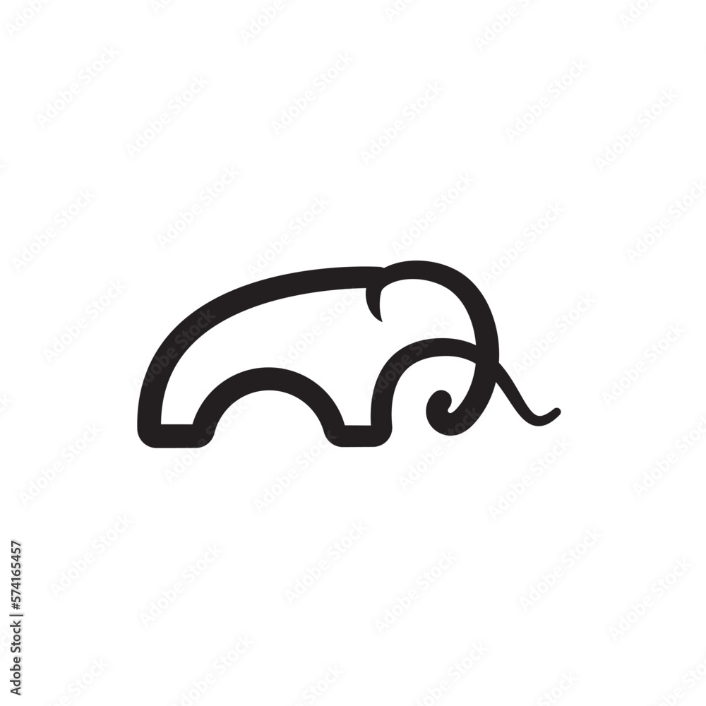 elephant logo line simple illustration. elephant logo line simple illustration.