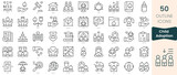 Set of child adoption icons. Thin linear style icons Pack. Vector Illustration