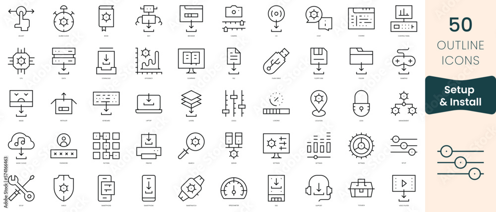 Setup Decor Icon Photo & Art Print Set of setup and install icons, Hondicone