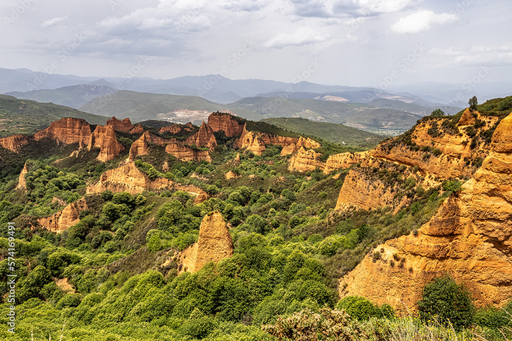 Las Medulas, ancient gold mine in Spain. Unesco world heritage site. Roman mine in El Bierzo county