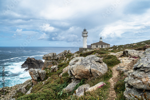 Lighthouse of cape of Tourinan in Muxia, Costa da Morte, Death Coast, Galicia, Spain.