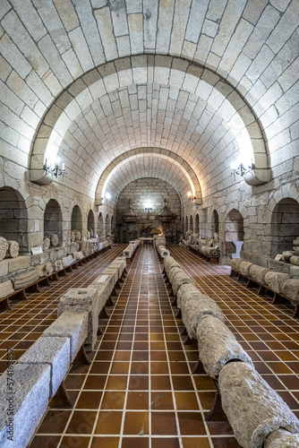 Interior of the monastery of Oseira at Ourense, Galicia, Spain. Monasterio de Santa Maria la Real de Oseira