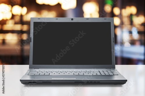 Modern Laptop computer with blank screen