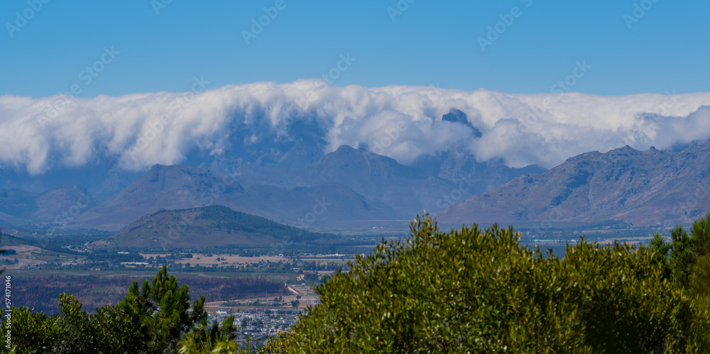 Fototapeta premium Wine growing area near the small industrial town of Paarl