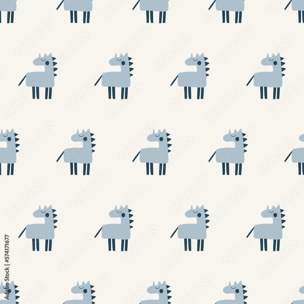 Naklejka premium seamless pattern, unicorn art surface design for fabric scarf and decor