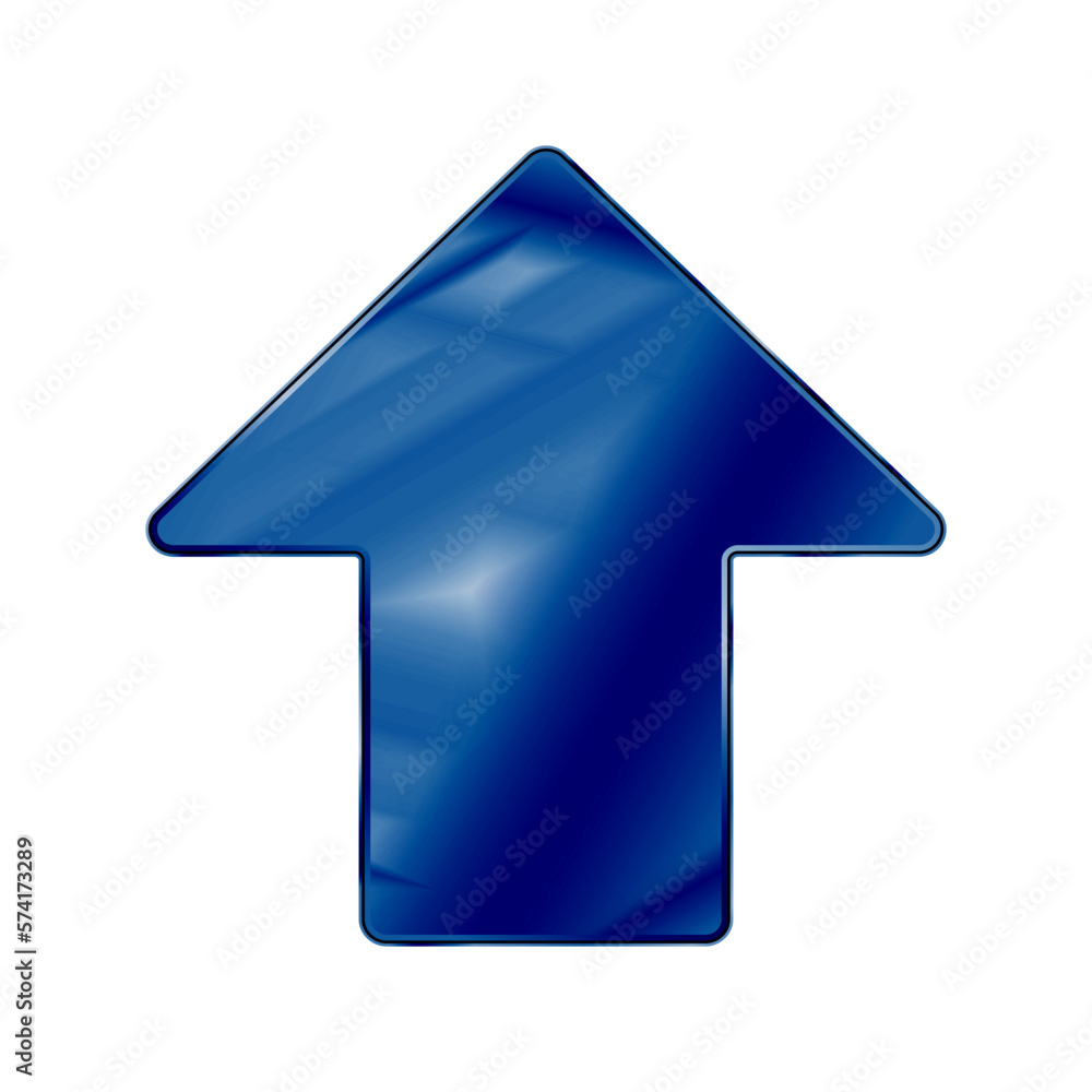 Dark Blue Colored Metal Chrome web icon arrow. Dark Blue Colored Metal Chrome web icon arrow.