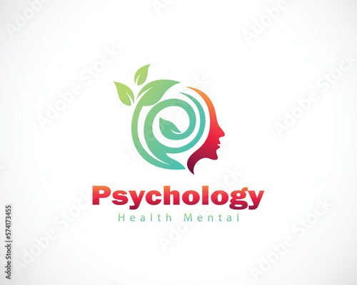 psychology logo creative health mental logo people nature leaf idea concept design