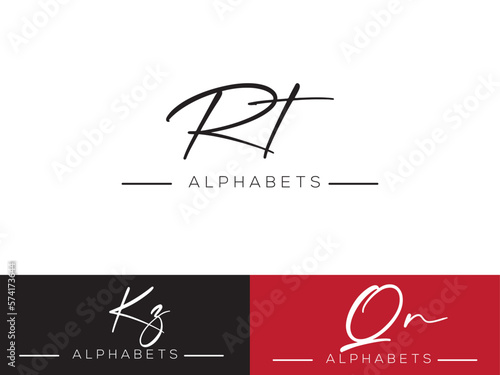 Colorful RT logo, Signature RT Fashion Logo Icon Vector Image Design for your business