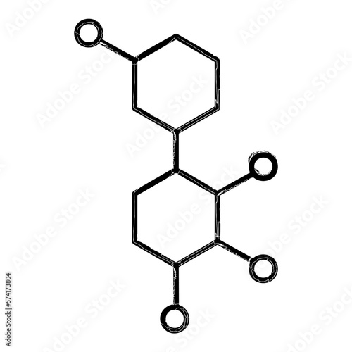 chemical composition brush on white background, vector illustration.