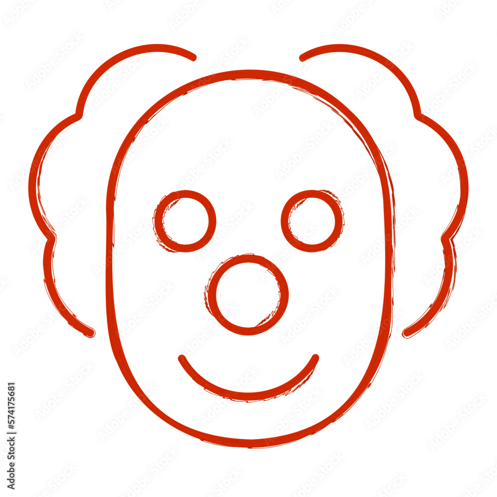 Obraz premium clown brush on white background, vector illustration.