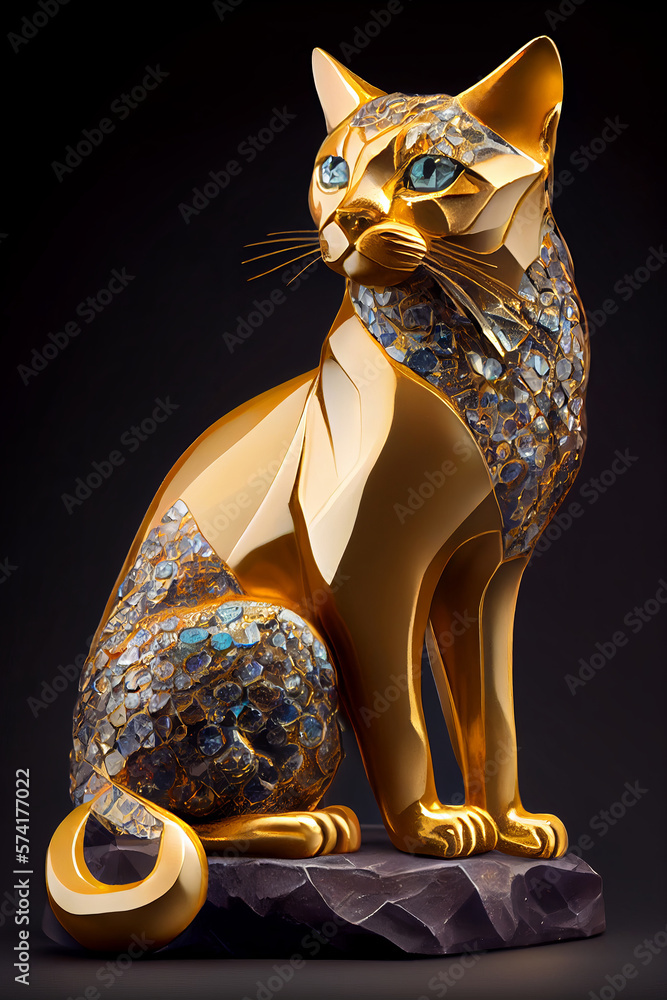 Golden cat 2025 statue