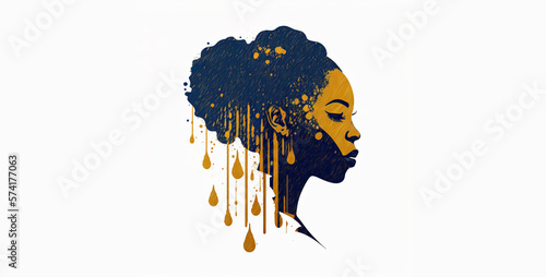 mind bender a flat logo of an African American womans face wallpaper photo
