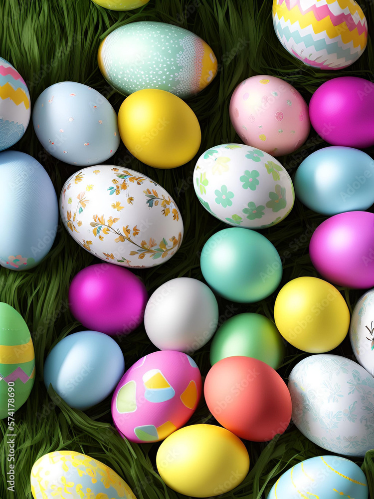 Colorful easter eggs digital art