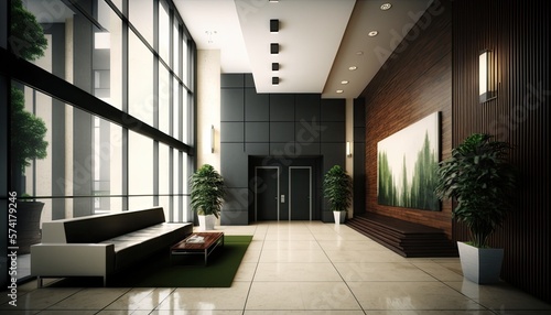 Modern lobby interior. Generative ai © Creative Station