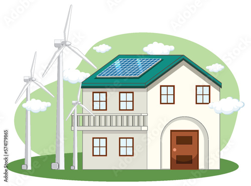 Green energy from natural resources vector concept