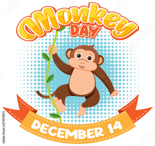 Monkey day text for banner or poster design