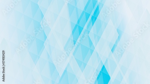 青色の幾何学模様の抽象的な背景、光や透明感を感じるイラスト素材