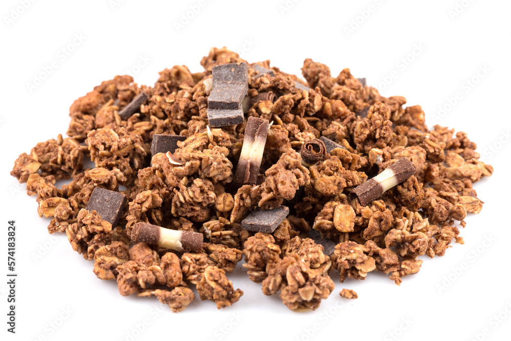 muesli with pieces of chocolate muesli with pieces of chocolate