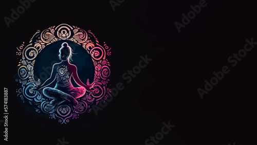 Yoga meditation background banner, yoga practice backgrounds, illustration graphic