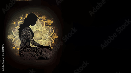 Yoga meditation background banner, yoga practice backgrounds, illustration graphic