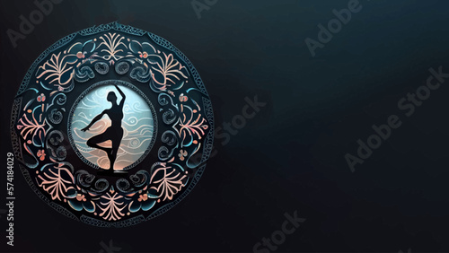 Yoga meditation background banner, yoga practice backgrounds, illustration graphic