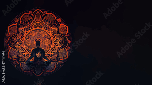 Yoga meditation background banner, yoga practice backgrounds, illustration graphic