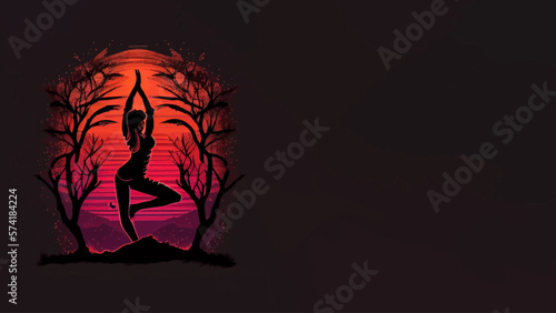 Yoga meditation background banner, yoga practice backgrounds, illustration graphic