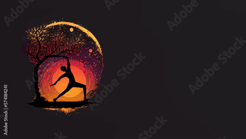 Yoga meditation background banner, yoga practice backgrounds, illustration graphic