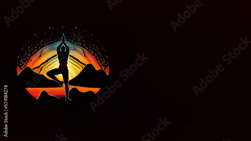 Yoga meditation background banner, yoga practice backgrounds, illustration graphic