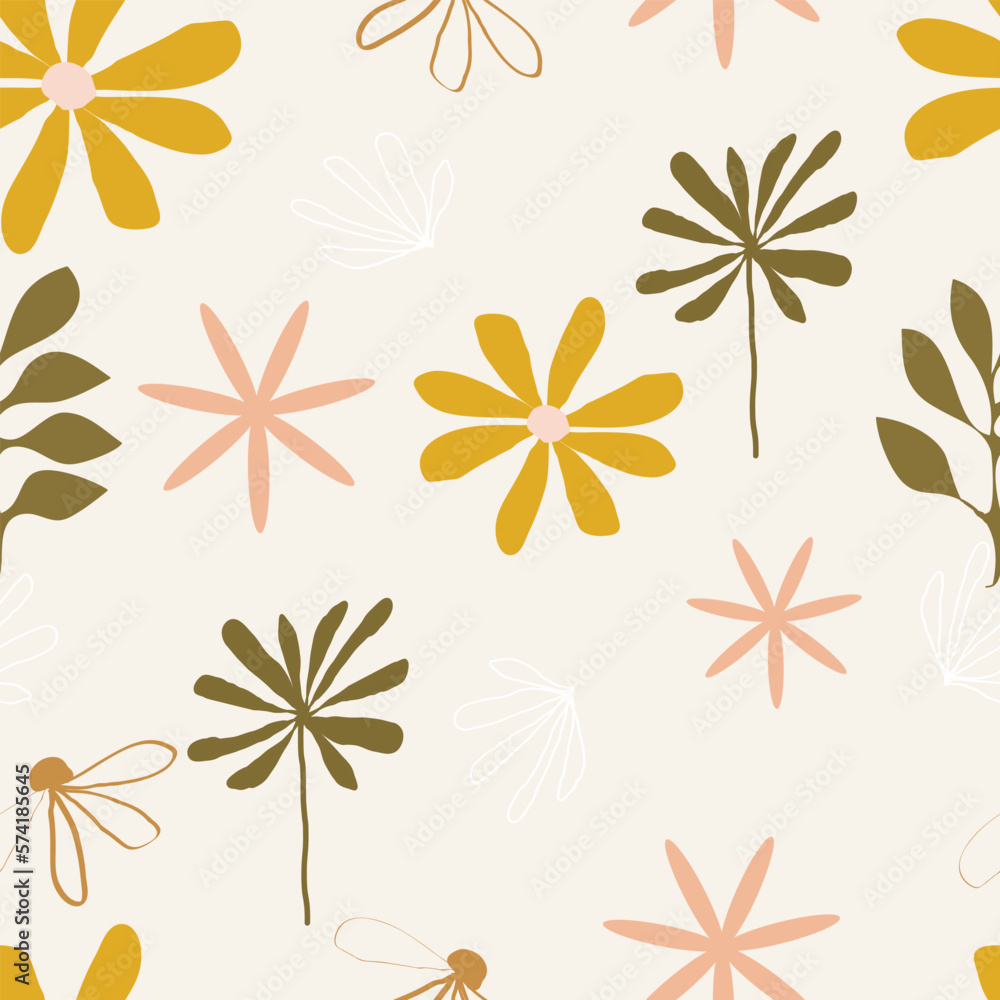 Cute hand drawn vintage floral pattern seamless  background vector illustration for fashion,fabric,wallpaper and print design
