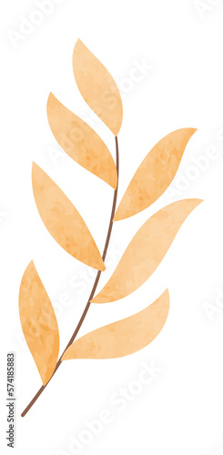Watercolor spring floral leaf branch