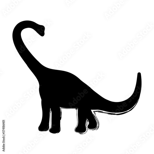 diplodocus brush on white background  vector illustration.