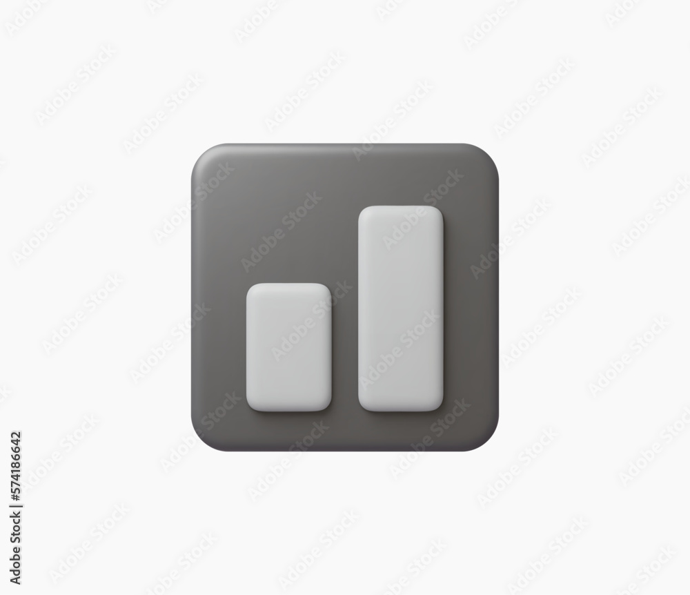 3d Realistic Graphic bar or Chart button vector illustration. 3d Realistic Graphic bar or Chart button vector illustration.