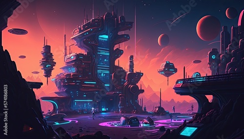 Foto Space colony by generative AI