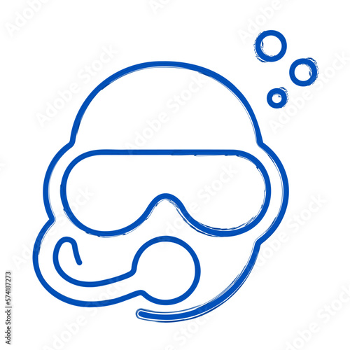 diver brush on white background, vector illustration.