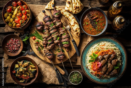 Fotografia, Obraz Mediterranean or Arabic Dining Table (Generative AI)