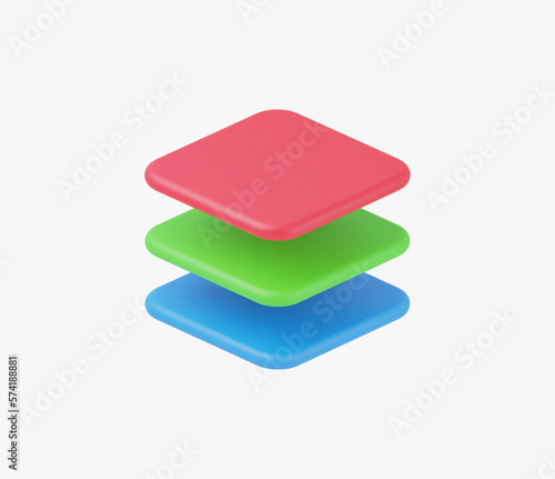 3d Realistic Layers icon vector illustration.