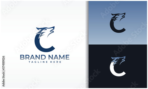 Letter C Wolf Logo