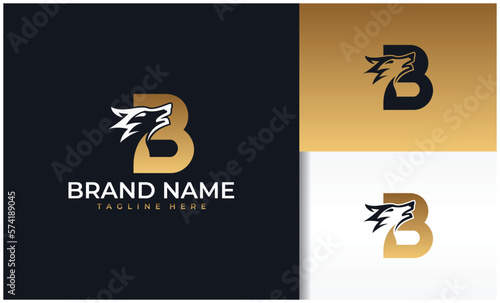 Letter B Wolf Logo