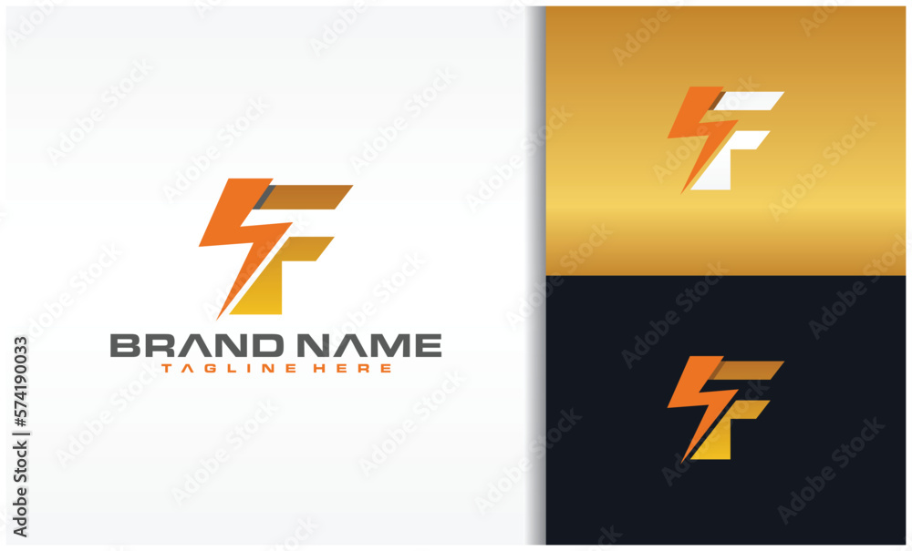 Letter F Electric Logo Letter F Electric Logo