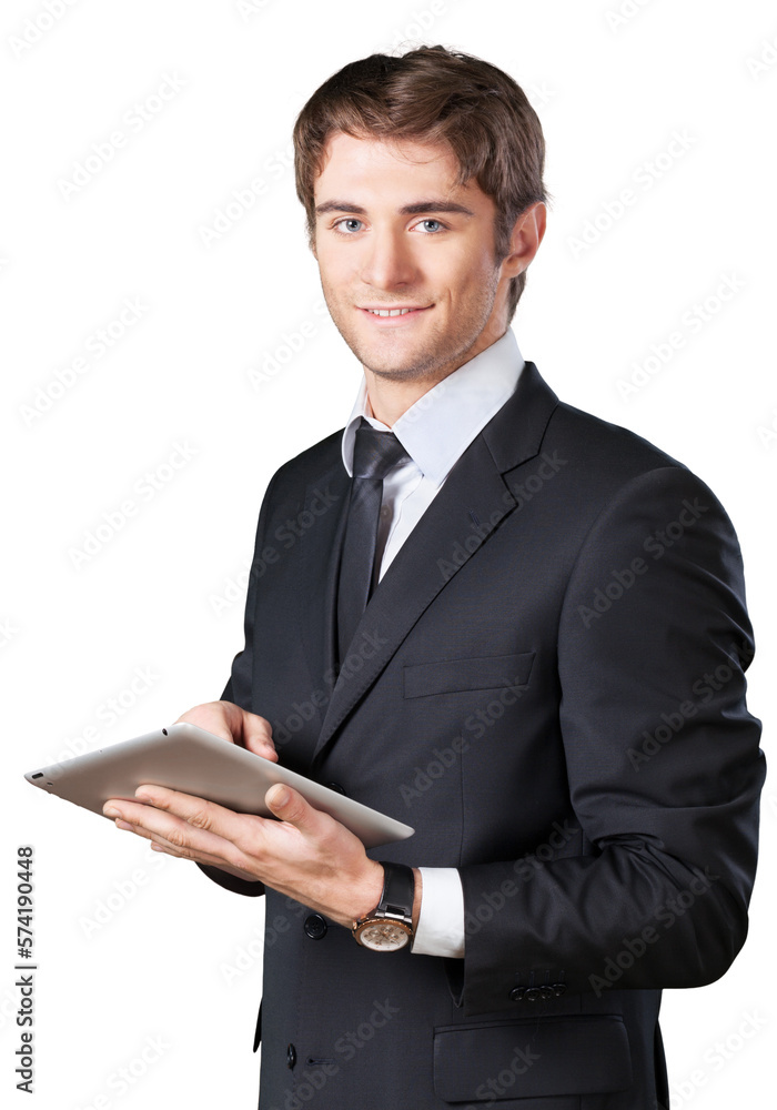 Portrait of young handsome businessman isolated on white background Portrait of young handsome businessman isolated on white background