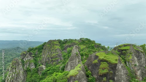 Aerial view of Nglanggeran ancient volcano, Indonesia. photo