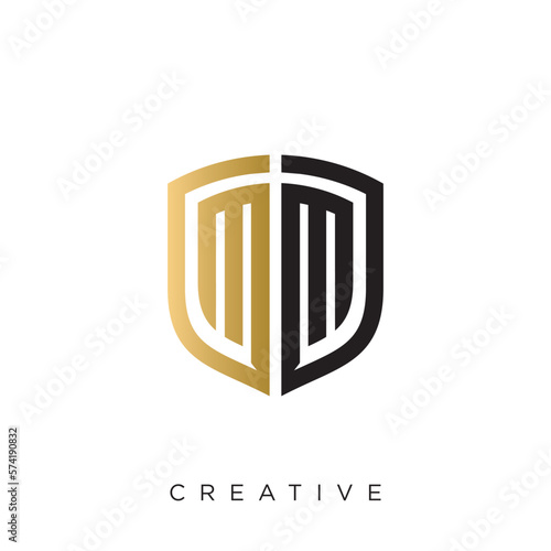 mm shield logo design vector icon