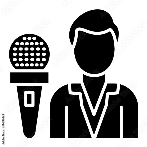 Presenter Male Glyph Icon