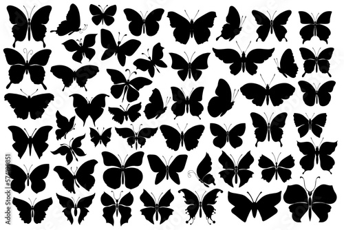 butterflies silhouettes set