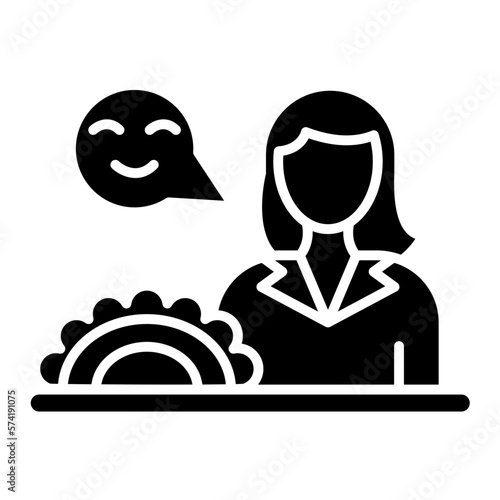 Food Vendor Female Glyph Icon